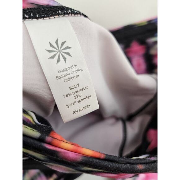 Athleta Freedom Sonar Multicolor S Abstract Leggings Black Pockets Running - Picture 7 of 7